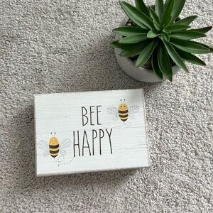 “Bee Happy” House Decor Mini Sign